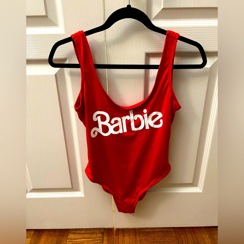 Barbie red one piece swimsuit size M